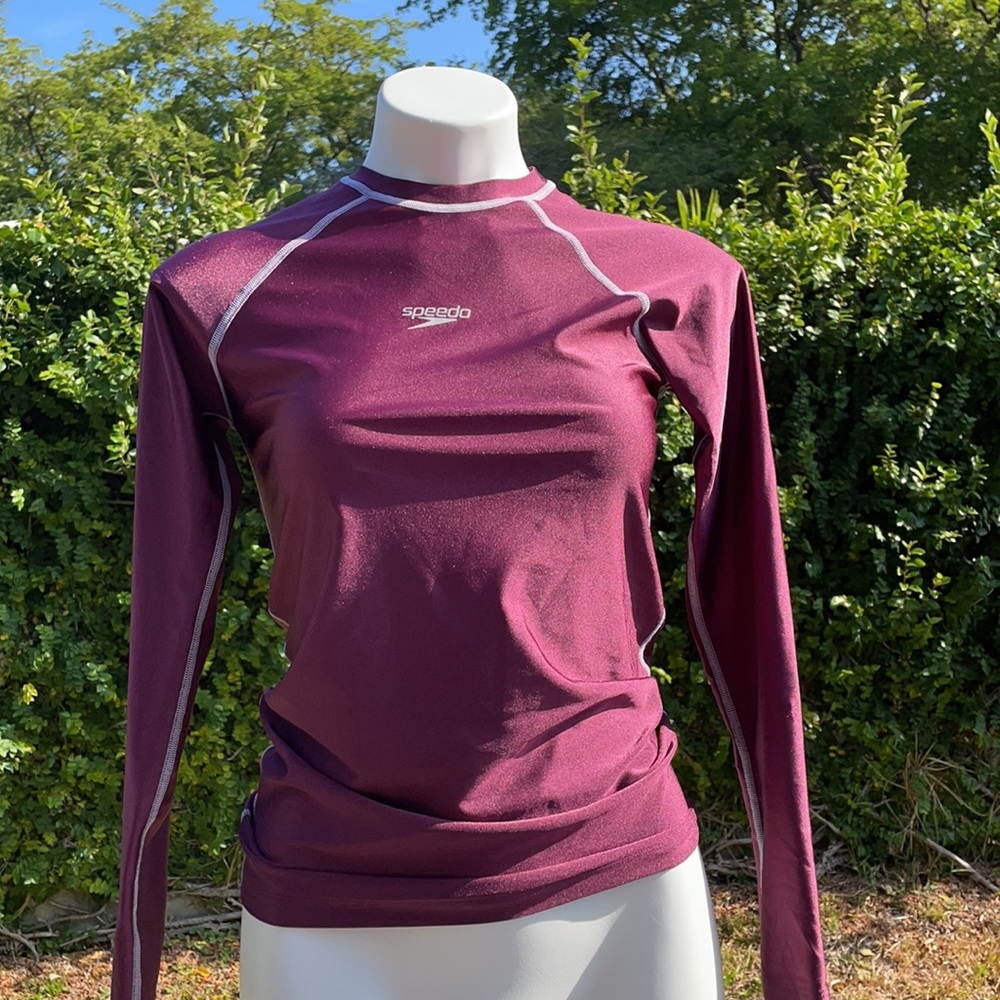 Speedo rash guard burgundy